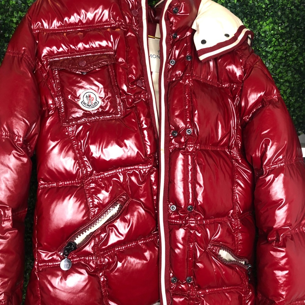 Vintage Moncler cherry red puffer coat